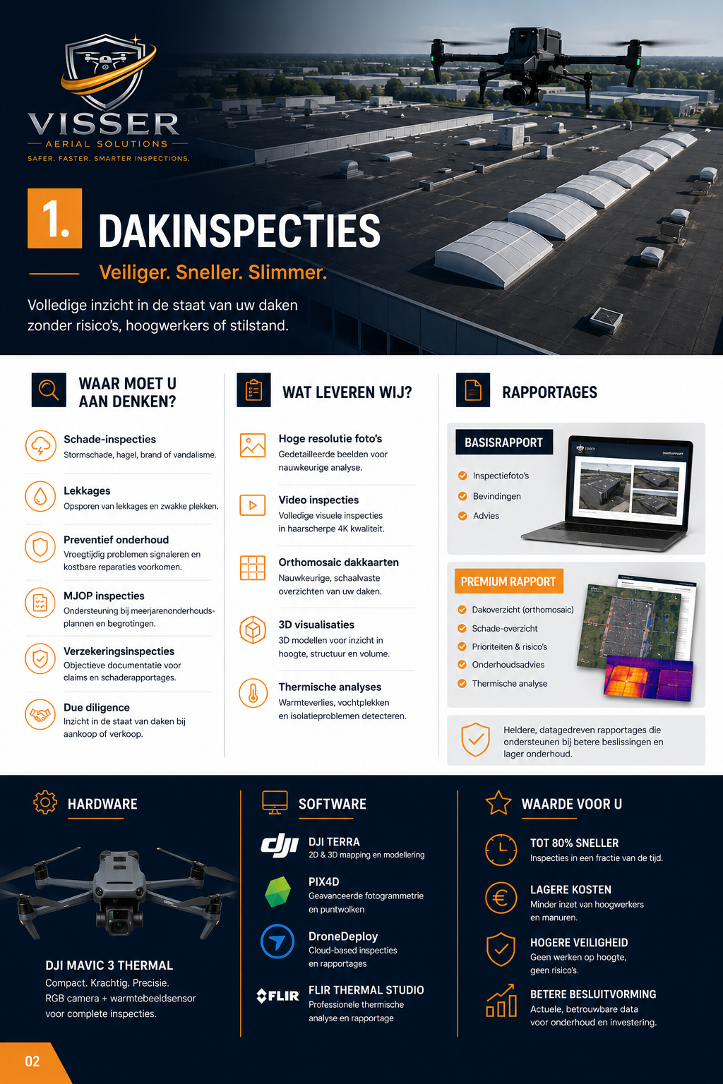 Brochurepagina Dakinspecties Visser Aerial Solutions